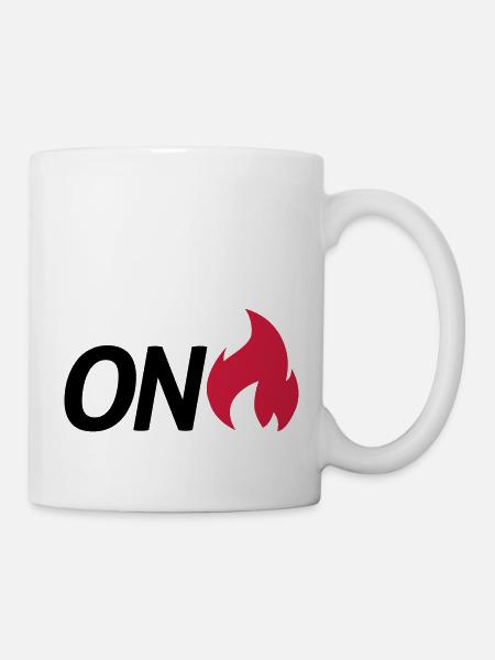 on fire - Tasse - Weiß