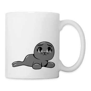 See dog cute baby robbe - Mug - white - Right