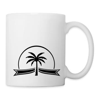 palm tree ribbon - Tasse - Weiß - Rechts