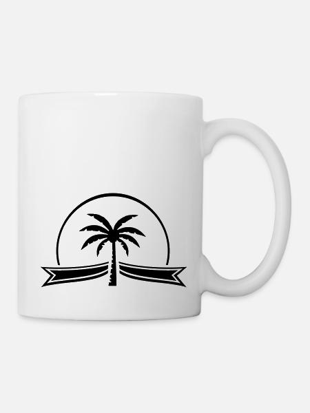 palm tree ribbon - Tasse - Weiß