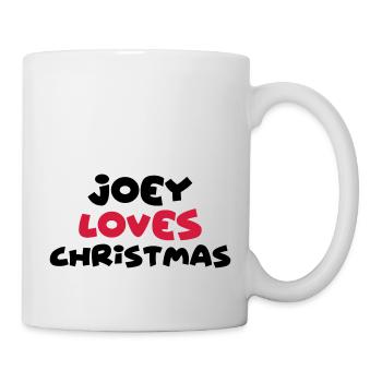 joey loves christmas xmas name - Mug - white - Right
