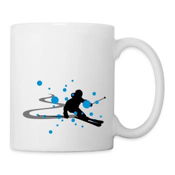 Winter - Skifahrer - Tasse - Weiß - Rechts