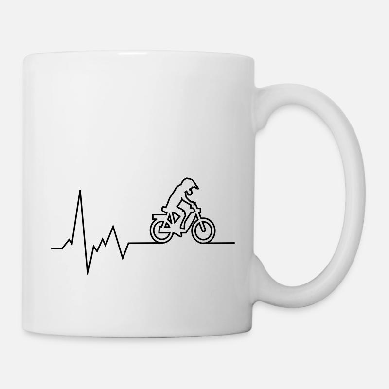 herzschlag mofa - Tasse - Weiß