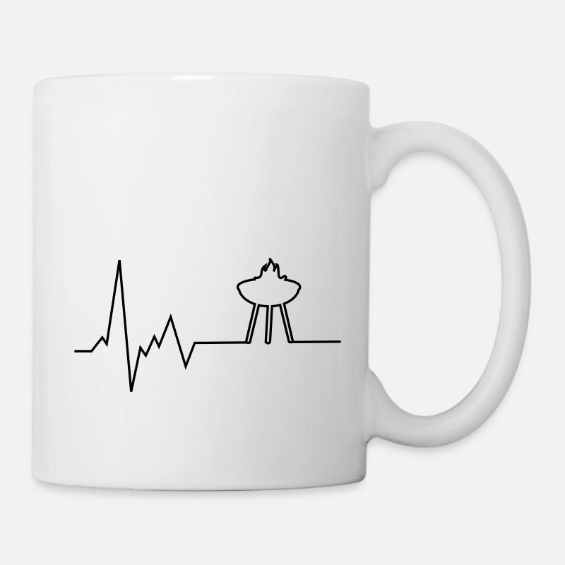 herzschlag grill dreibein - Tasse - Weiß