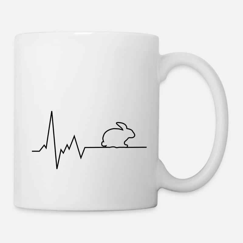 herzschlag hase - Tasse - Weiß