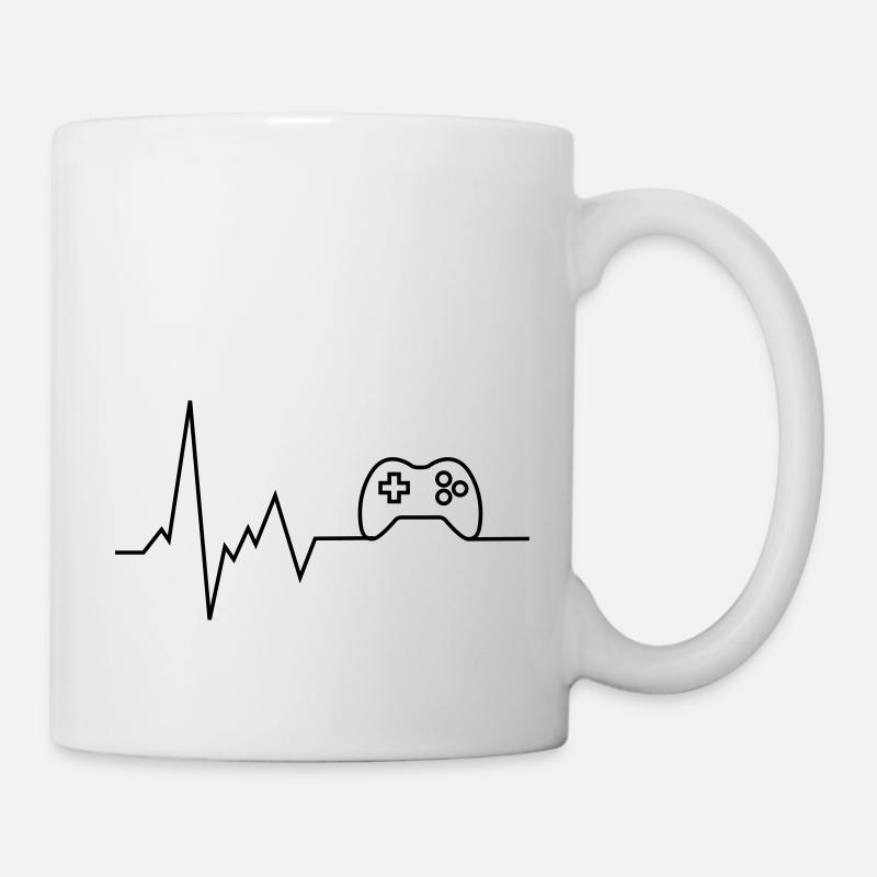 herzschlag console - Tasse - Weiß