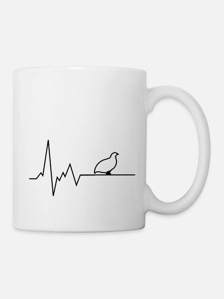 herzschlag wachtel - Tasse - Weiß