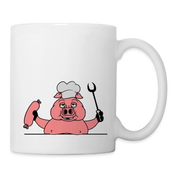 border blank area writing text shield cook cooking - Mug - white - Right