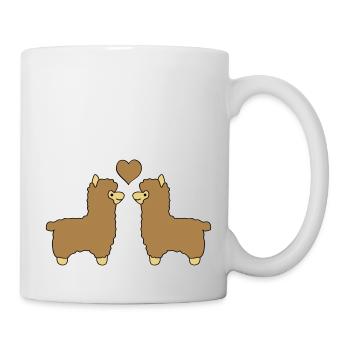 lama alpaca comic love - Tasse - Weiß - Rechts