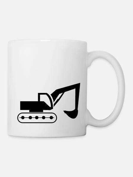 bagger - Tasse - Weiß
