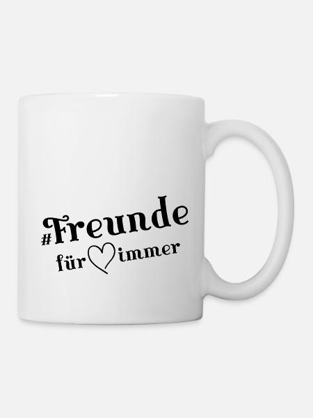 freunde für immer herz - Tasse - Weiß