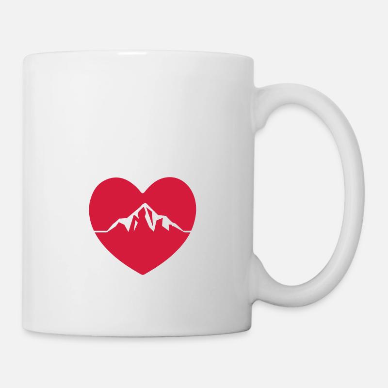berge puls herz - Tasse - Weiß