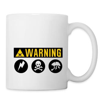 warning mot kopf tod platte eclair nuage foudr - Tasse - Weiß - Rechts