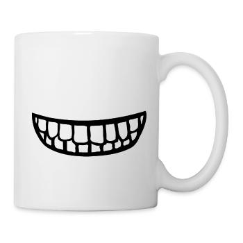 Smile Face Mask Teeth Bouche Cadeau amusant - Mug blanc - blanc - Droite