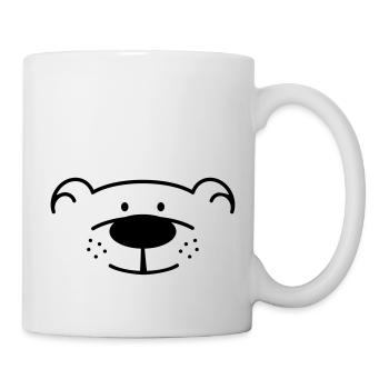 Lustiger Bärenkopf mit schwarzer Nase - Tasse - Weiß - Rechts