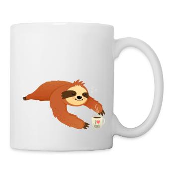 Sloth I Love Coffee coffee cup - Mug - white - Right