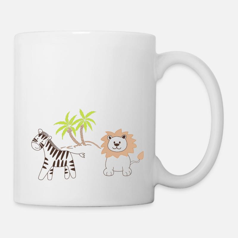 Safari lion and zebra - Mug - white