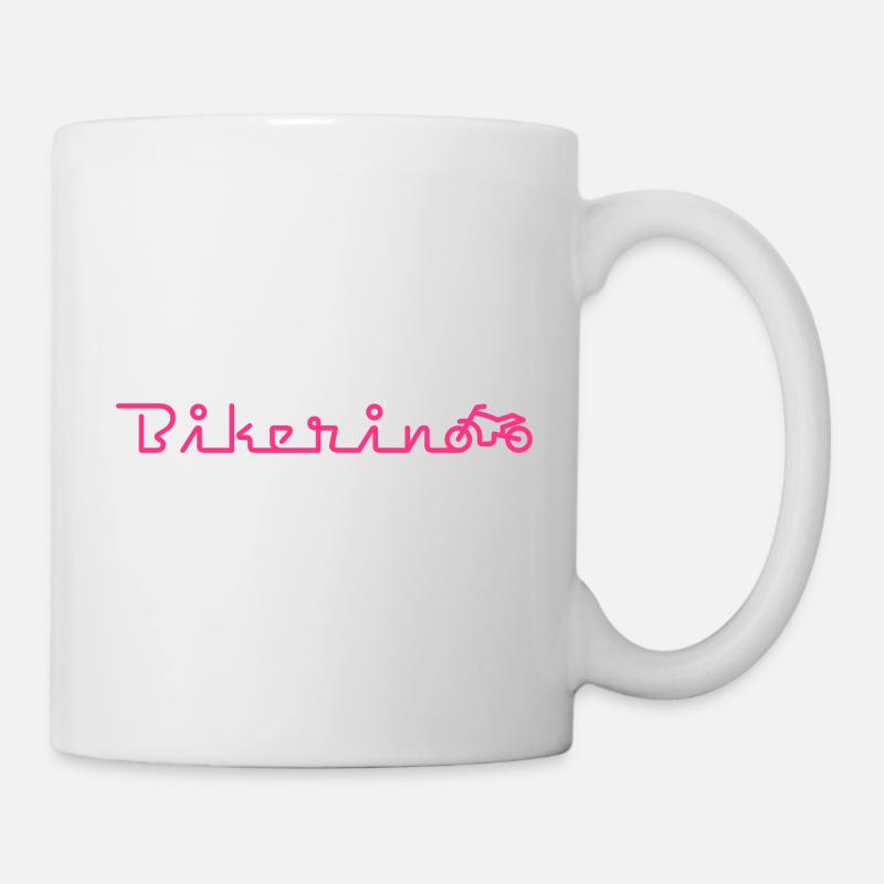 Bikerin Schriftzug - Tasse - Weiß
