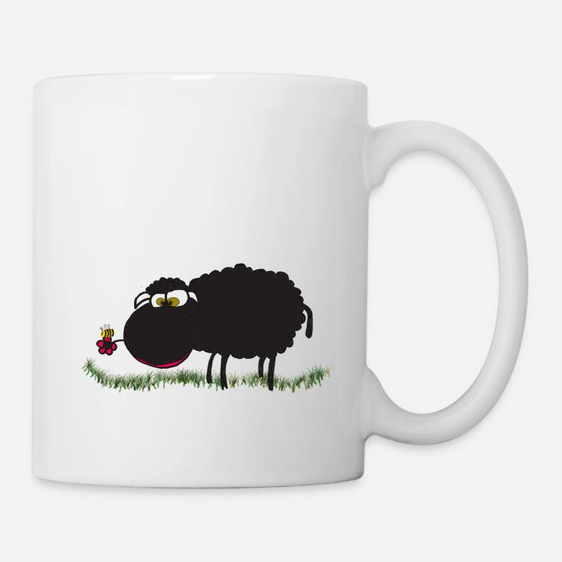 mouton noir - Mug blanc - blanc