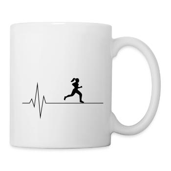 Coureuse de battements de coeur - Mug blanc - blanc - Droite