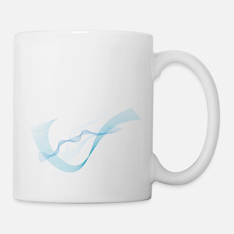 blaue Welle - Tasse - Weiß
