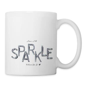 Funkelnde Buchstaben Abbildung mit Inschrift - Tasse - Weiß - Rechts