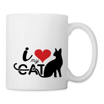 I Love my Cat Animal Lover Cat - Mug - white - Right
