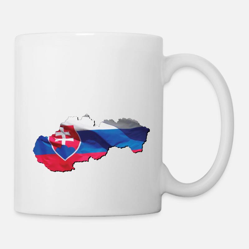 Slovakia Flag in Slovakia Map - Mug - white