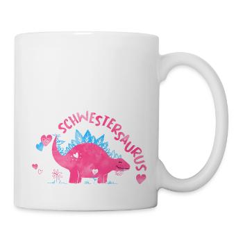 Schwestersaurus-Stegosaurus für Mädchen - Tasse - Weiß - Rechts