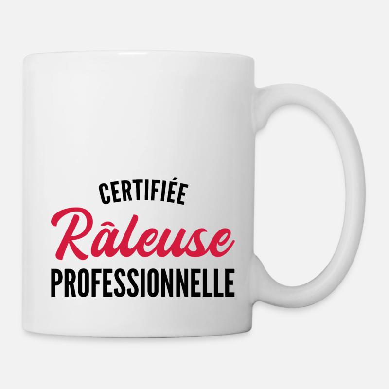 humour râleuse - certifiée râleuse professionnelle - Mug blanc - blanc