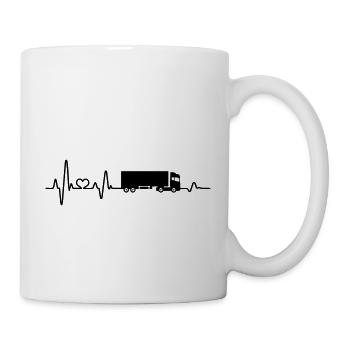 Truck Trucker Heartbeat EKG Professional Driver - Mug - white - Right