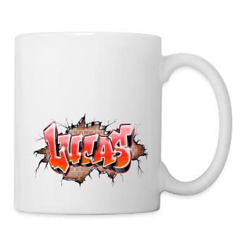 Lucas graffiti name red - Tasse - Weiß - Rechts