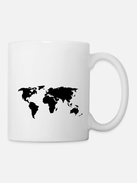 Couleurs de carte du monde personnalisable - Mug blanc - blanc