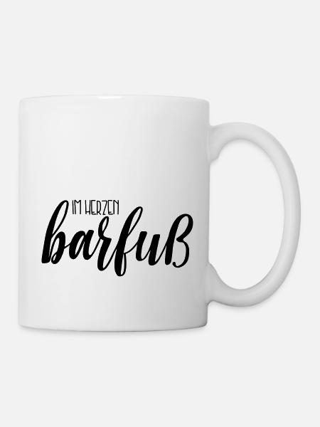 Im Herzen barfuss - Tasse - Weiß