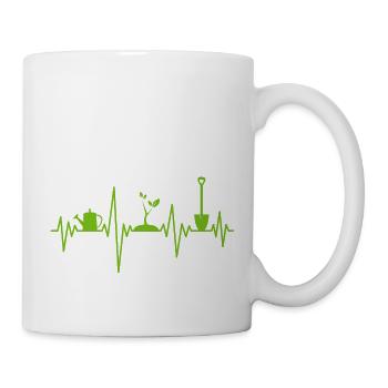 Garten Gärtner Gartenarbeit Herzschlag - Tasse - Weiß - Rechts