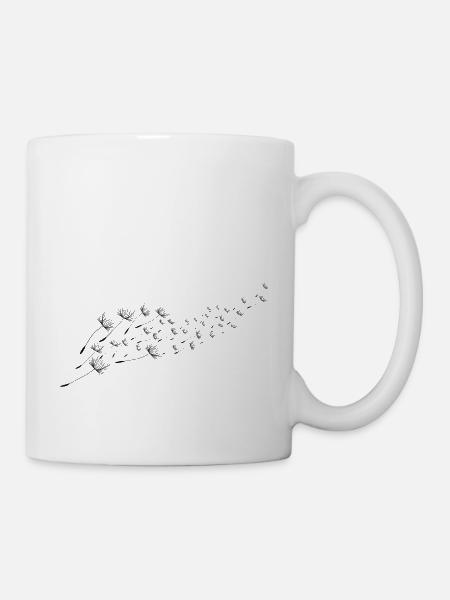 Pusteblume Löwenzahn Fliegende Samen - Tasse - Weiß