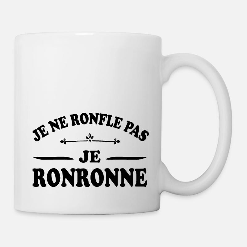 Je ne ronfle pas je ronronne humoristique - Mug blanc - blanc