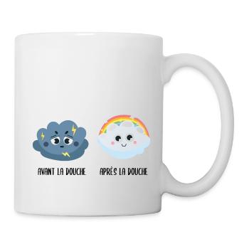 Avant apres la douche - Mug blanc - blanc - Droite