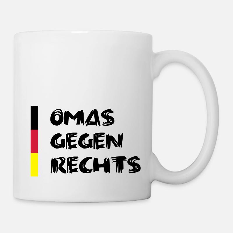 Omas gegen Rechts - schwarz rot gold - Tasse - Weiß