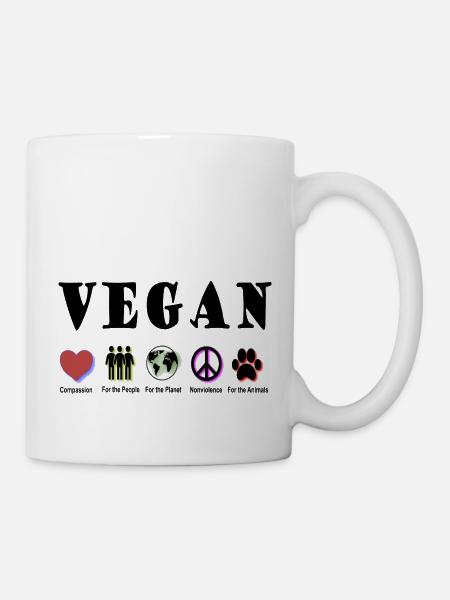 VEGAN COMPASSION, veganury, world vegan month - Mug - white