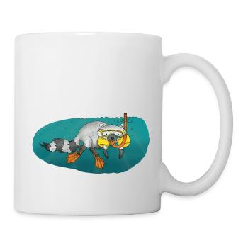 raton laveur plongée plongée diving - Mug blanc - blanc - Droite