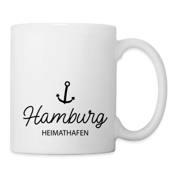 Hamburg Heimathafen mit Anker - Tasse - Weiß - Rechts