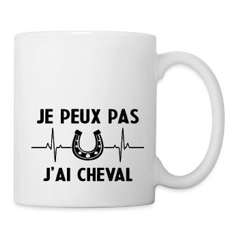 Je Peux Pas J'Ai Cheval Original Pour Cavalières - Mug blanc - blanc - Droite