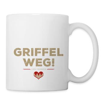 Griffel weg Tassefränkisch fränggisch Geschenk - Tasse - Weiß - Rechts