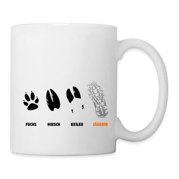 Fox, deer, wedge, huntress, foot seal, trail - Mug - white - Right