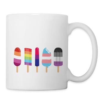 LGBT glace arc-en-ciel drapeau égalité des droits - Mug blanc - blanc - Droite