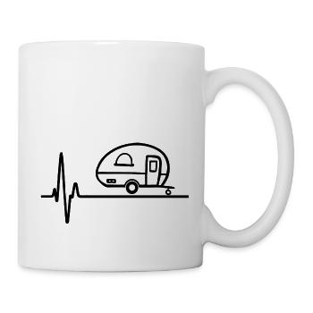 Caravan Heartbeat ECG Camper Camping Funny - Mug - white - Right