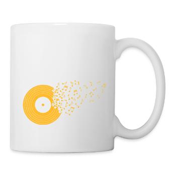 Vinyl Musik Noten Schallplatte DJ Plattenspieler - Tasse - Weiß - Rechts