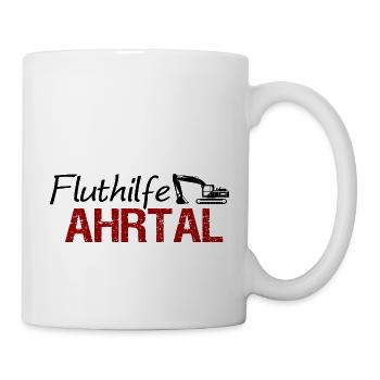 Fluthilfe Ahrtal Flut Helfer Hochwasser Eimerkette - Tasse - Weiß - Rechts