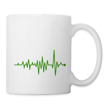 Curve Heartbeat Rhythm Oscillograph Pulse ECG - Mug - white - Right
